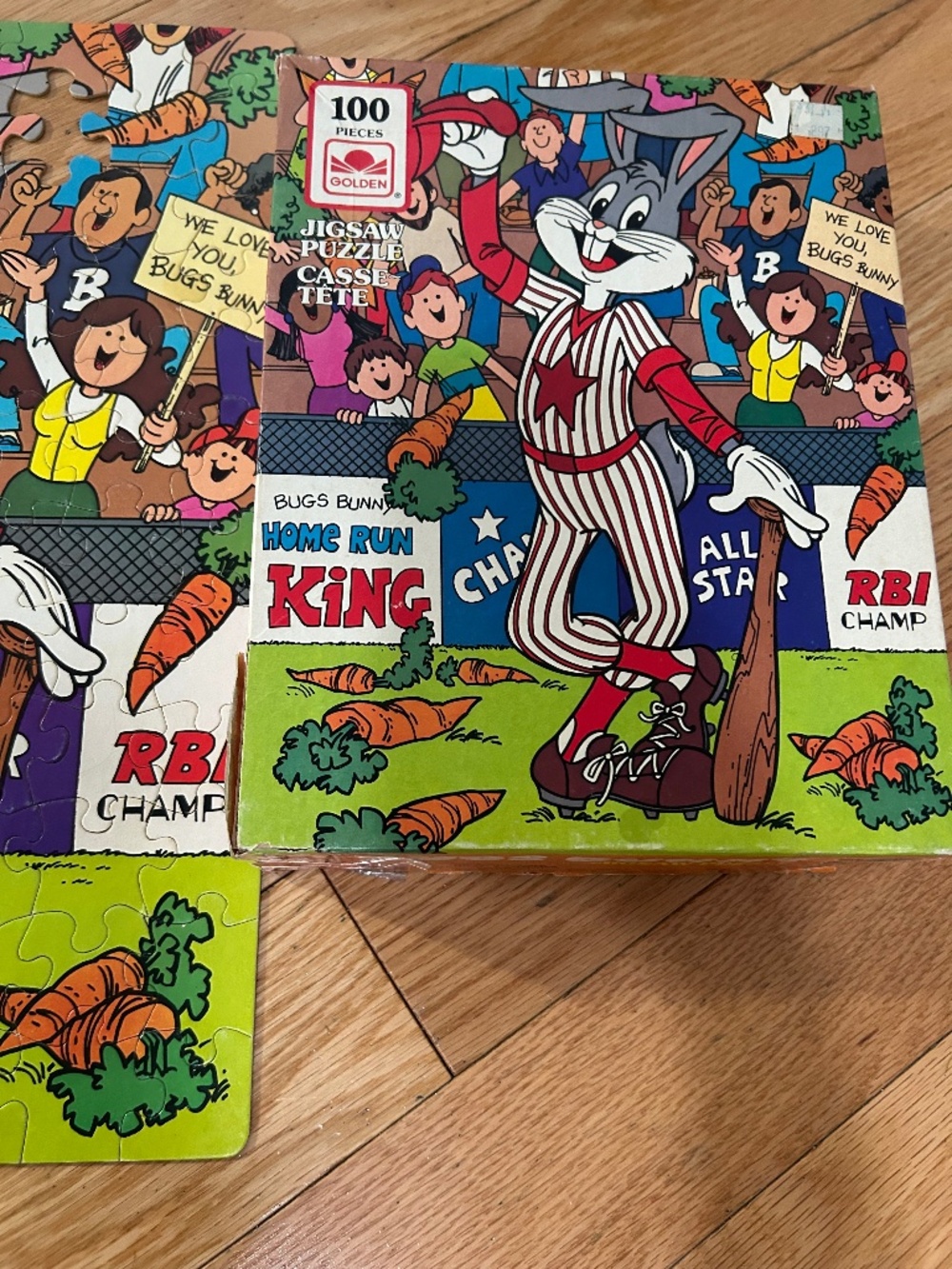 Vintage 1983 Golden Looney Tunes Bugs Bunny "Home Run King" Jigsaw Puzzle - 100
